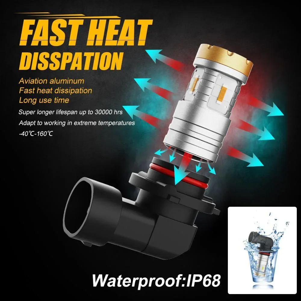 🔥 (2pcs/set) White/Amber/Blue 20W Crown-360° LED Fog Lights Bulbs/DRL - Image 7
