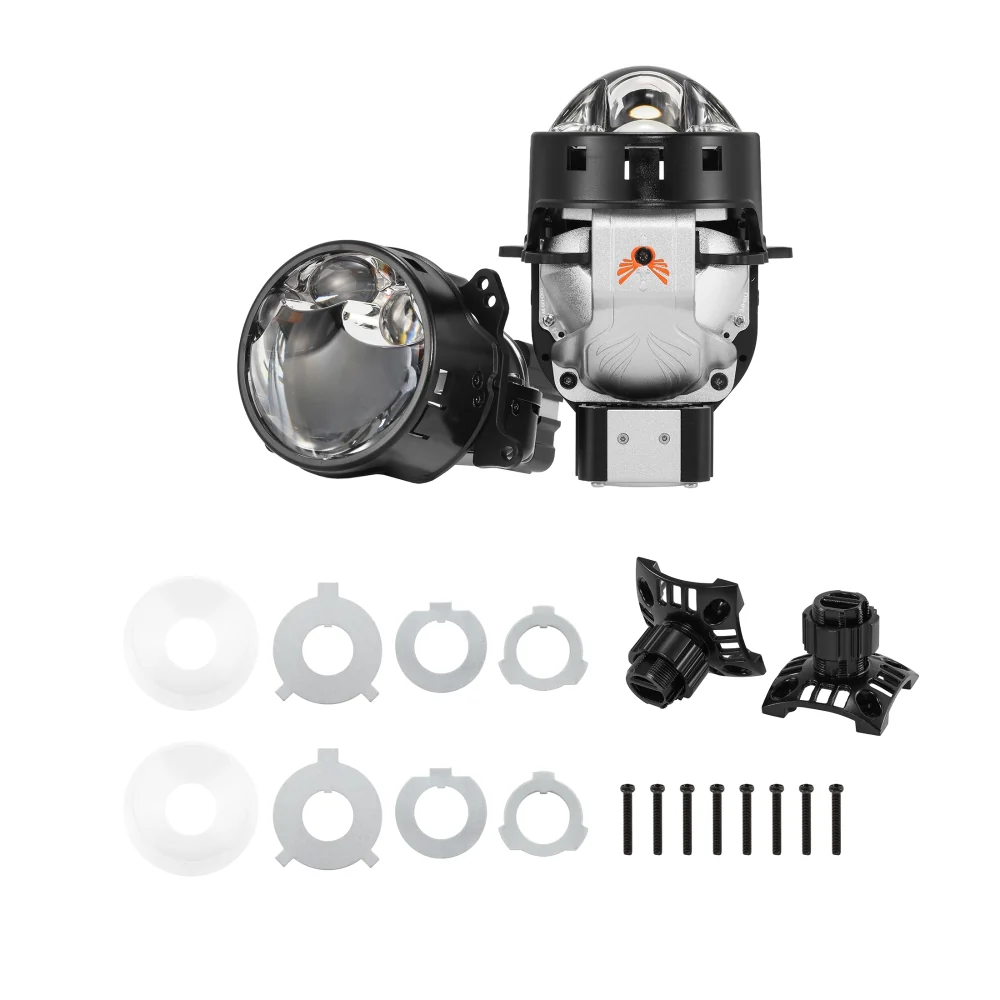 🆕3 Inch Bi-LED Projector Headlight with Triple Beam Laser Assist 108W 6000K C6 Series Non-Destructive & Retrofit Compatible Upgrade Kit - Image 4