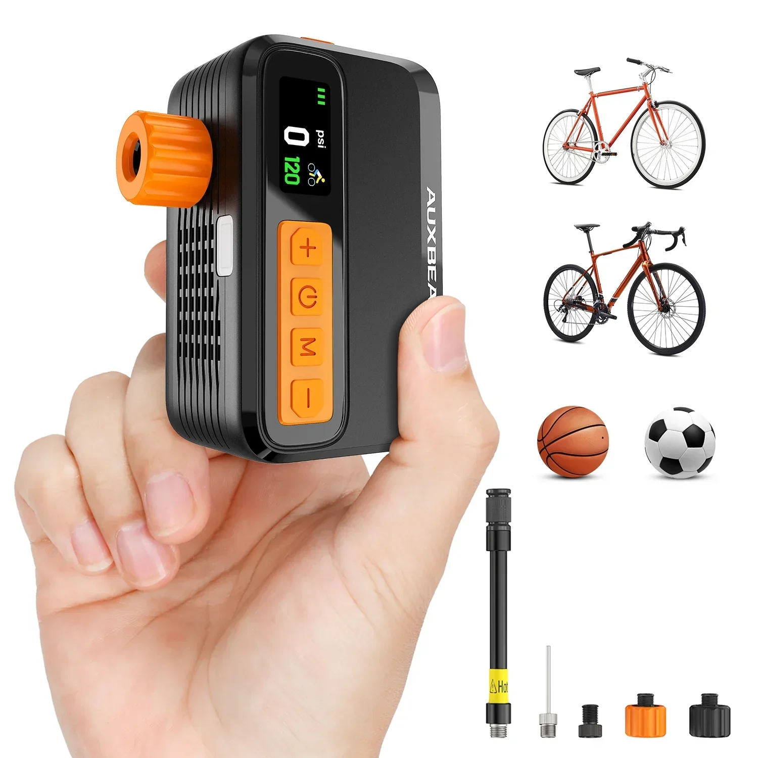 🆕BL05 120PSI High-Performance Upgraded Mini Handheld Bike Pump | Brushless Motor | Smart Presets | Progress Bar Display - Image 8
