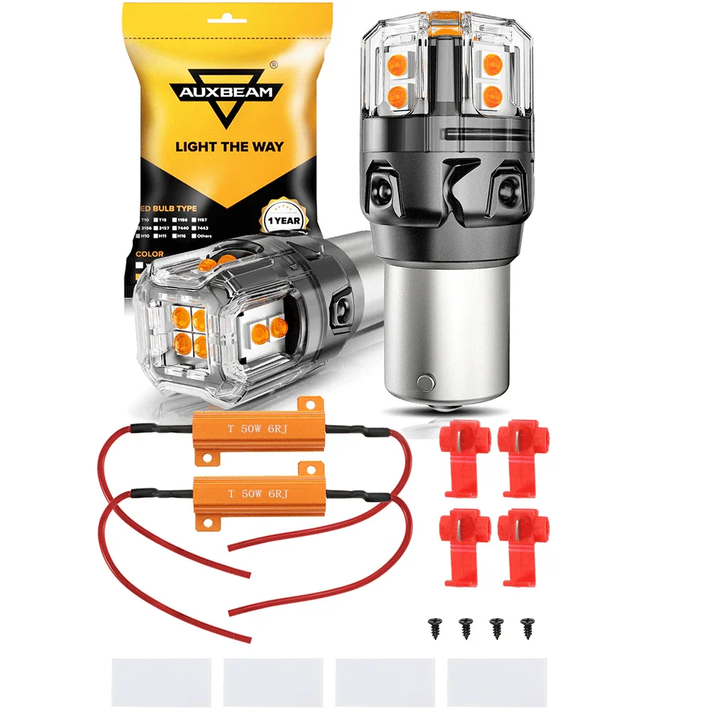 🆕1156 BA15S LED Turn Signal Light Rear/Front, Side Maker Light Bulbs 13W 500% High Brightness CAN-Bus Error Free 3000K Amber B52 Series | 2 Bulbs - Image 16