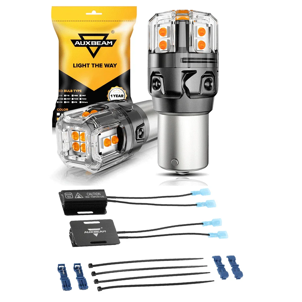 🆕1156 BA15S LED Turn Signal Light Rear/Front, Side Maker Light Bulbs 13W 500% High Brightness CAN-Bus Error Free 3000K Amber B52 Series | 2 Bulbs - Image 17