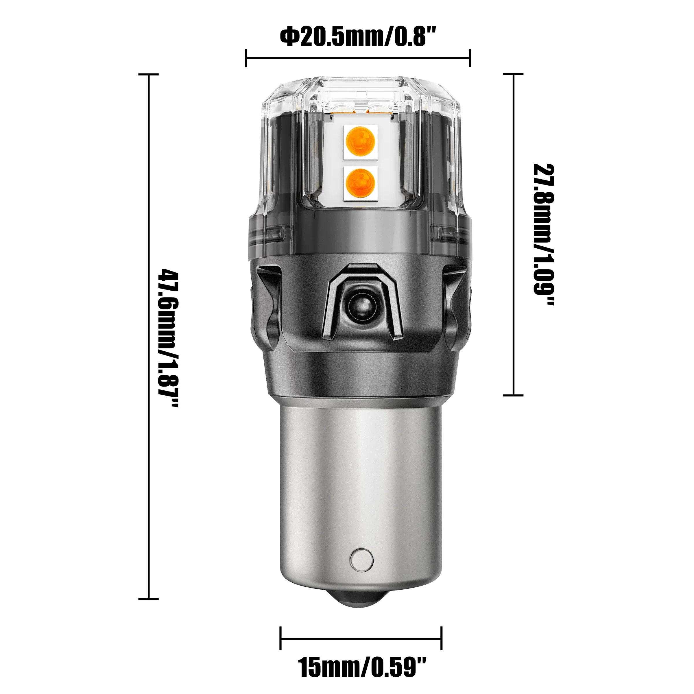 🆕1156 BA15S LED Turn Signal Light Rear/Front, Side Maker Light Bulbs 13W 500% High Brightness CAN-Bus Error Free 3000K Amber B52 Series | 2 Bulbs - Image 5