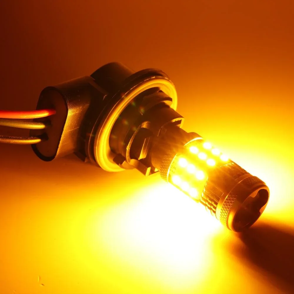 1156 BA15S LED Turn Signal Light Rear/Front, Side Maker Light Bulbs 56W 600% High Brightness CAN-Bus Error Free 3000K Amber B21 Series |2 Bulbs - Image 8