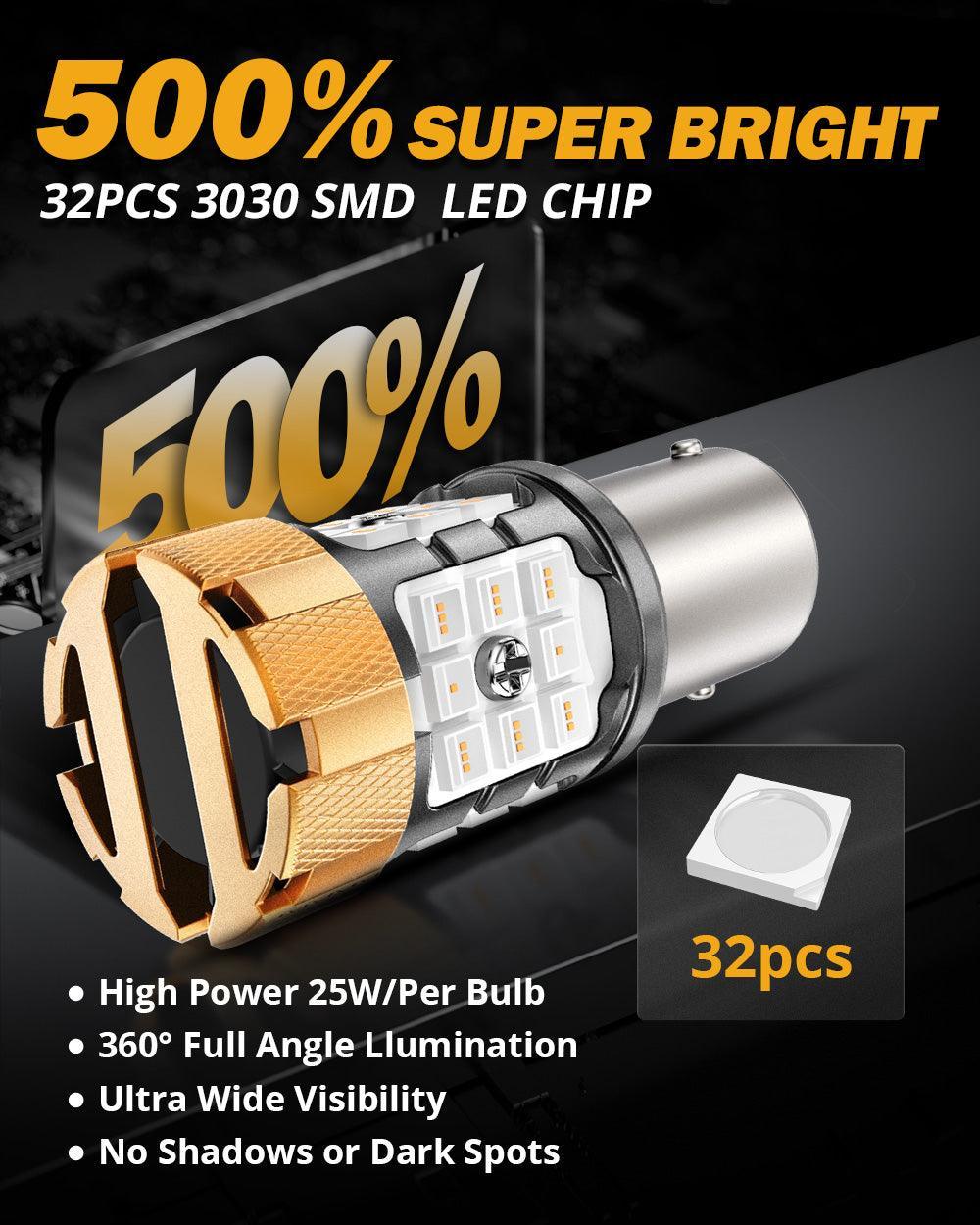 🆕 1157 BAY15D LED Brake/Tail Light Bulbs 50W 4000LM CAN-Bus Error Free Red B21-PRO Series | 2 Bulbs - Image 4