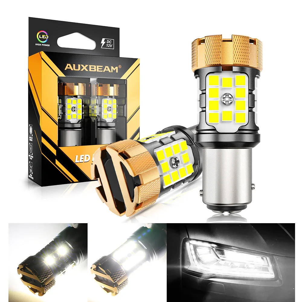 🆕1157 BAY15D LED Backup Reverse/Turn Signal/Brake Tail Light Bulbs 50W 4000LM CAN-Bus Error Free 6500K White B21-PRO Series | 2 Bulbs