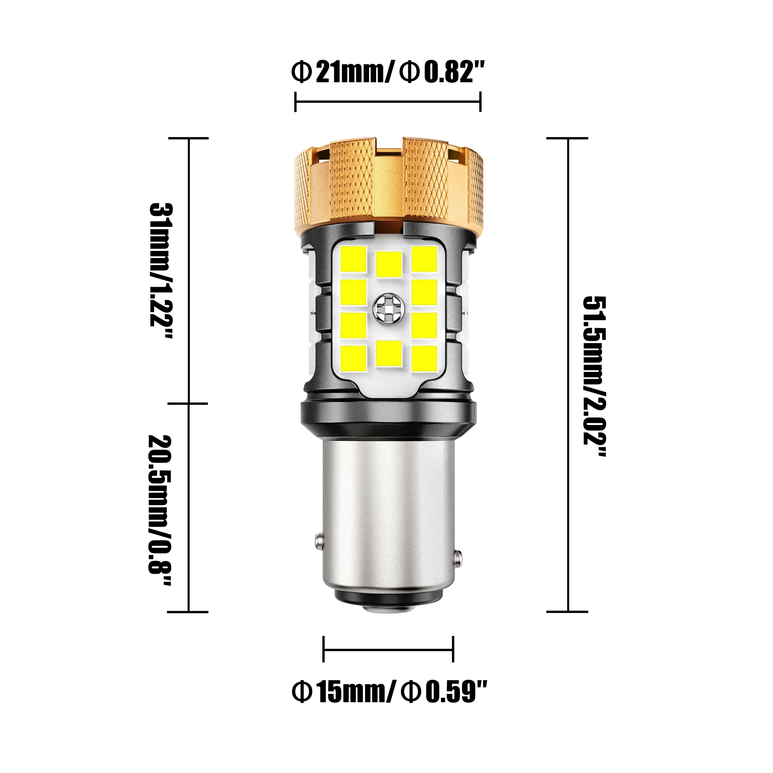 🆕1157 BAY15D LED Backup Reverse/Turn Signal/Brake Tail Light Bulbs 50W 4000LM CAN-Bus Error Free 6500K White B21-PRO Series | 2 Bulbs - Image 8