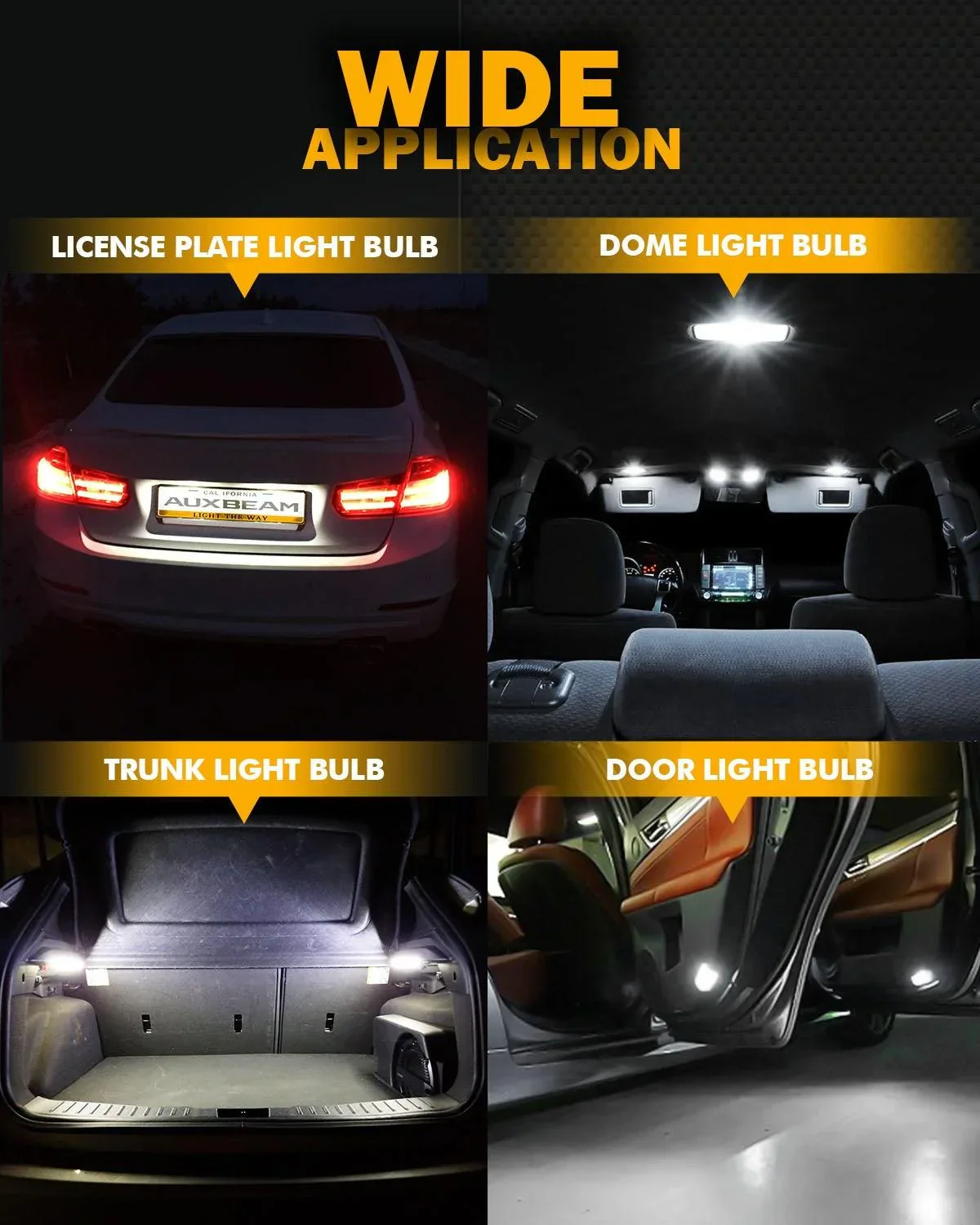 168 2825 W5W T10 LED License Plate/Side Marker/Interior Light Bulbs 3W 400% Brighter Canbus Error Free White B1 Series | 2 Bulbs - Image 8