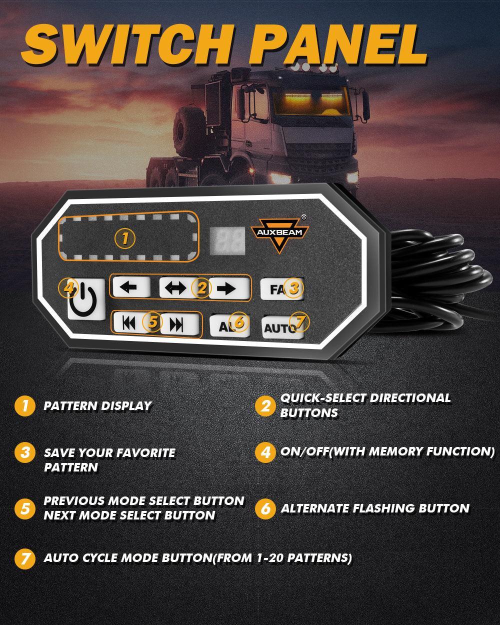 17" Dual Windshield Dash Strobe Light Bars 20 Flashing Patterns with Suction Cup Mount for Vehicles Trucks SUV ATV Car - Image 3