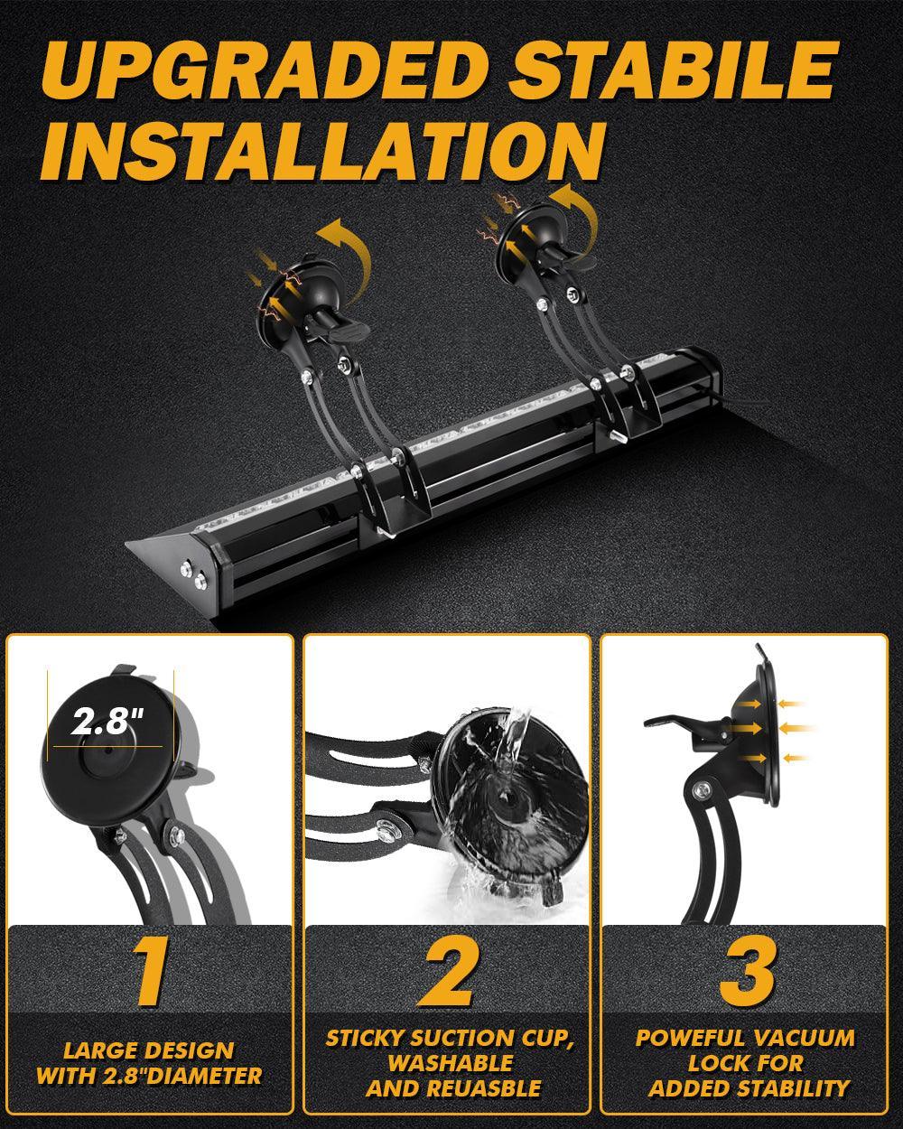 17" Dual Windshield Dash Strobe Light Bars 20 Flashing Patterns with Suction Cup Mount for Vehicles Trucks SUV ATV Car - Image 4