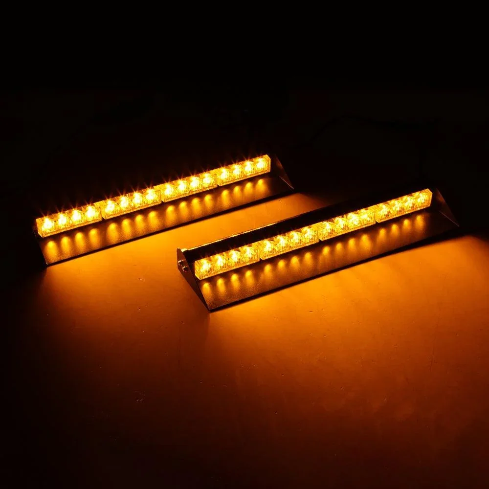 17" Dual Windshield Dash Strobe Light Bars 20 Flashing Patterns with Suction Cup Mount for Vehicles Trucks SUV ATV Car - Image 7