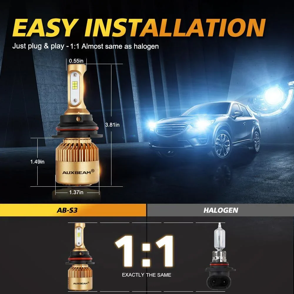 For 2000-2011 Ford Ranger 9007 LED Light Bulbs S3 Series 270°/360° Beam 8000LM - Image 7