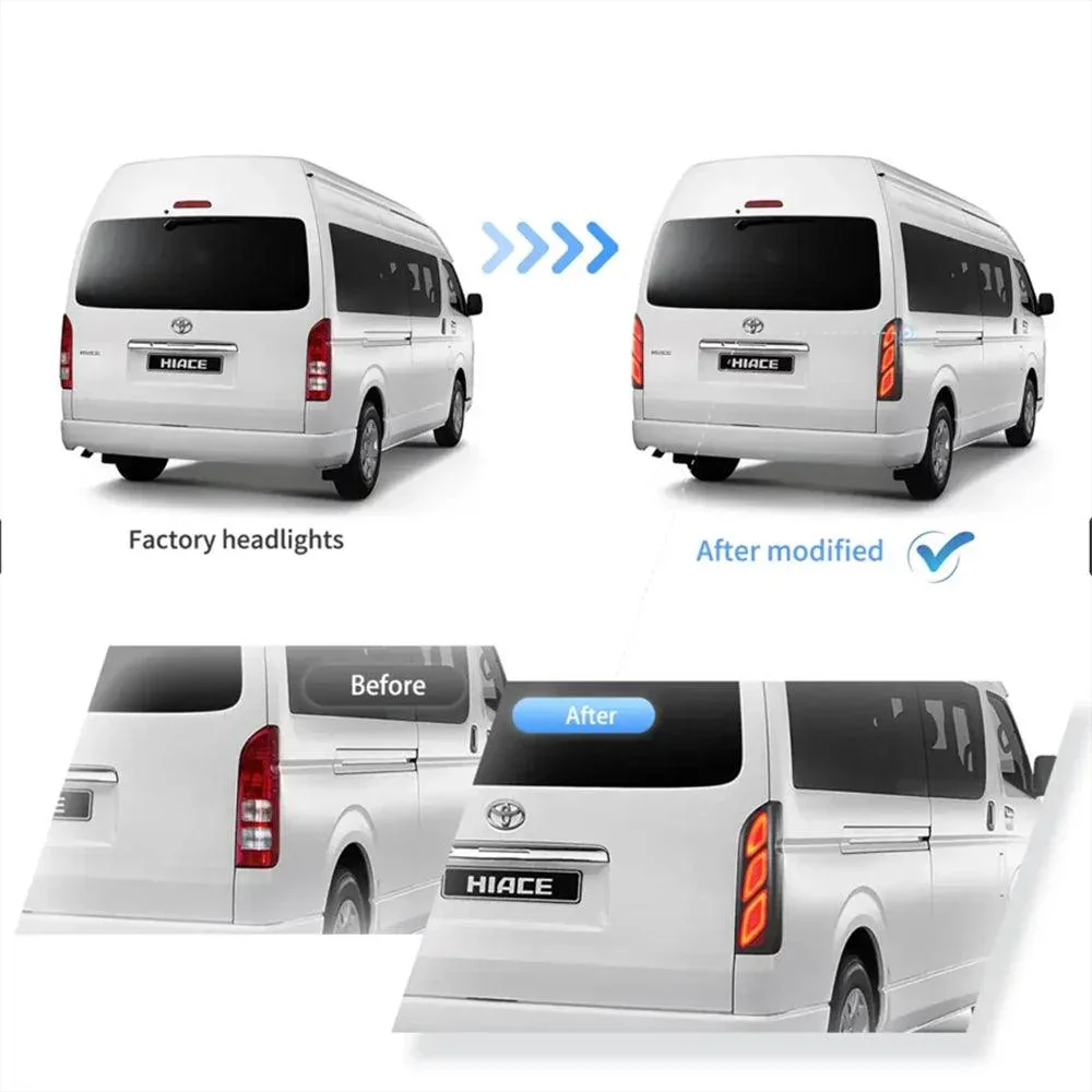 LED Tail Lights Assembly W/Animation DRL For 2005-2018 Toyota Hiace 5th Gen (H200） - Image 7