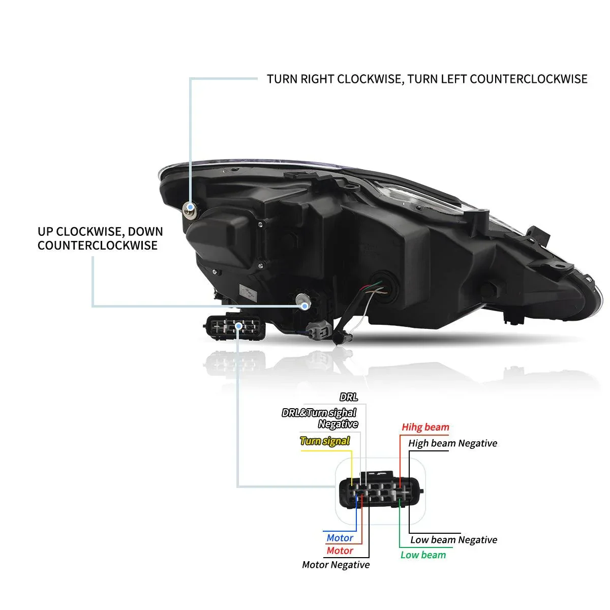 LED Headlight Assembly Matrix Projector Black For 2006-2012 Lexus IS250/IS250C/IS350/IS220d & 2008-2014 ISF(XE20) - Image 10
