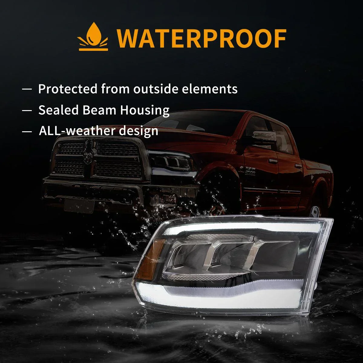 LED Headlight Assembly Reflection Bowl For 2009-2018 Dodge Ram 4th Gen 1500 2500 3500 - Image 6