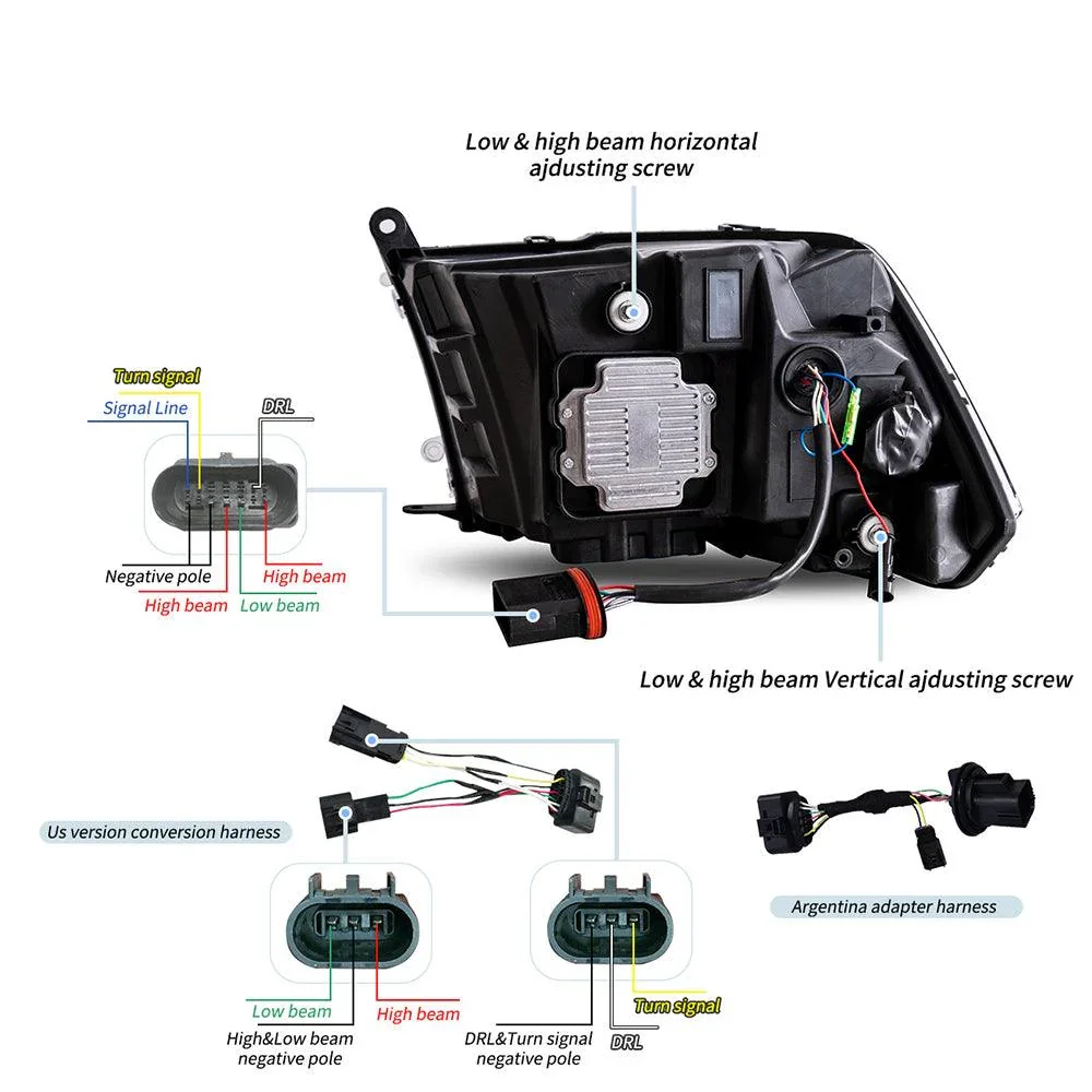 LED Headlight Assembly Reflection Bowl For 2009-2018 Dodge Ram 4th Gen 1500 2500 3500 - Image 8