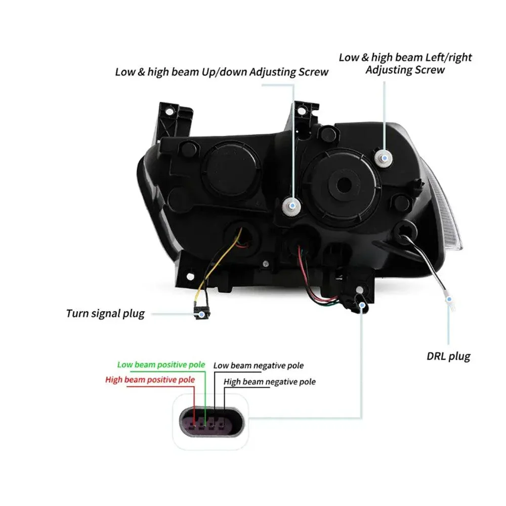 LED Headlight Assembly RGB Dual Beam Projector Black For 2011-2014 Dodge Charger(LD) - Image 7