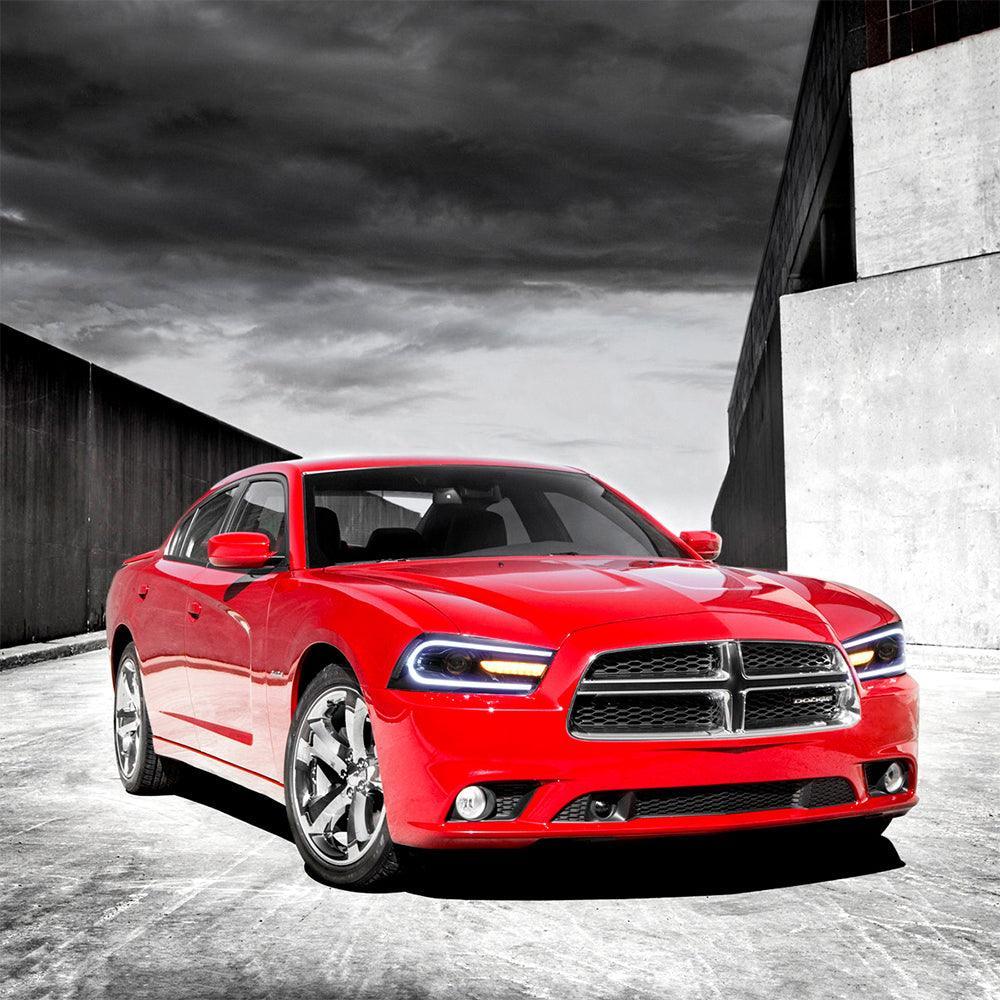 LED Headlight Assembly Dual Beam Projector Black For 2011-2014 Dodge Charger(LD) Pre-Facelifted - Image 10