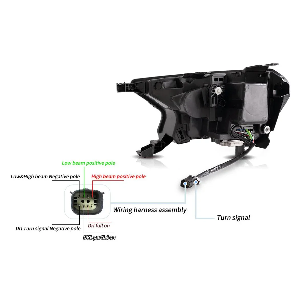 LED Headlight Assembly Matrix Projector Black For 2016-2021 Ford Ranger 3th Gen P375 [Inrternational Types] Facelift - Image 9