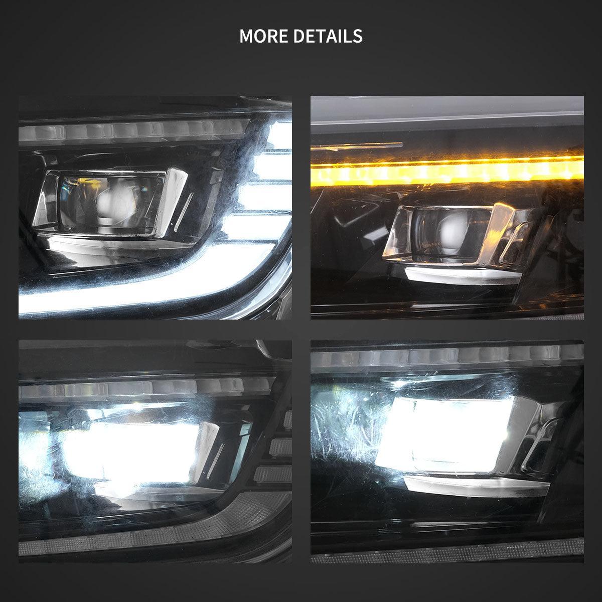 LED Headlight Assembly Dual Beam Projector Black Welcome/Breath & Back and Forth Function For 2016-2018 Chevrolet Camaro & 2019-2024 Camaro ZL1 - Image 5