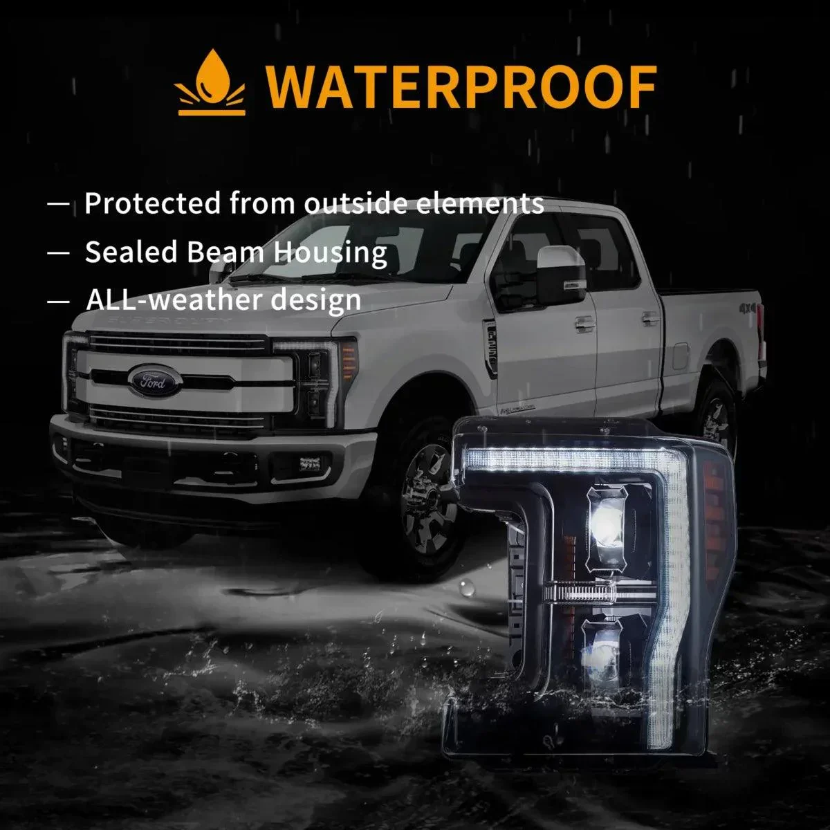 LED Headlight Assembly For 2017-2019 Ford F250 350 450 F550 Super Duty - Image 7