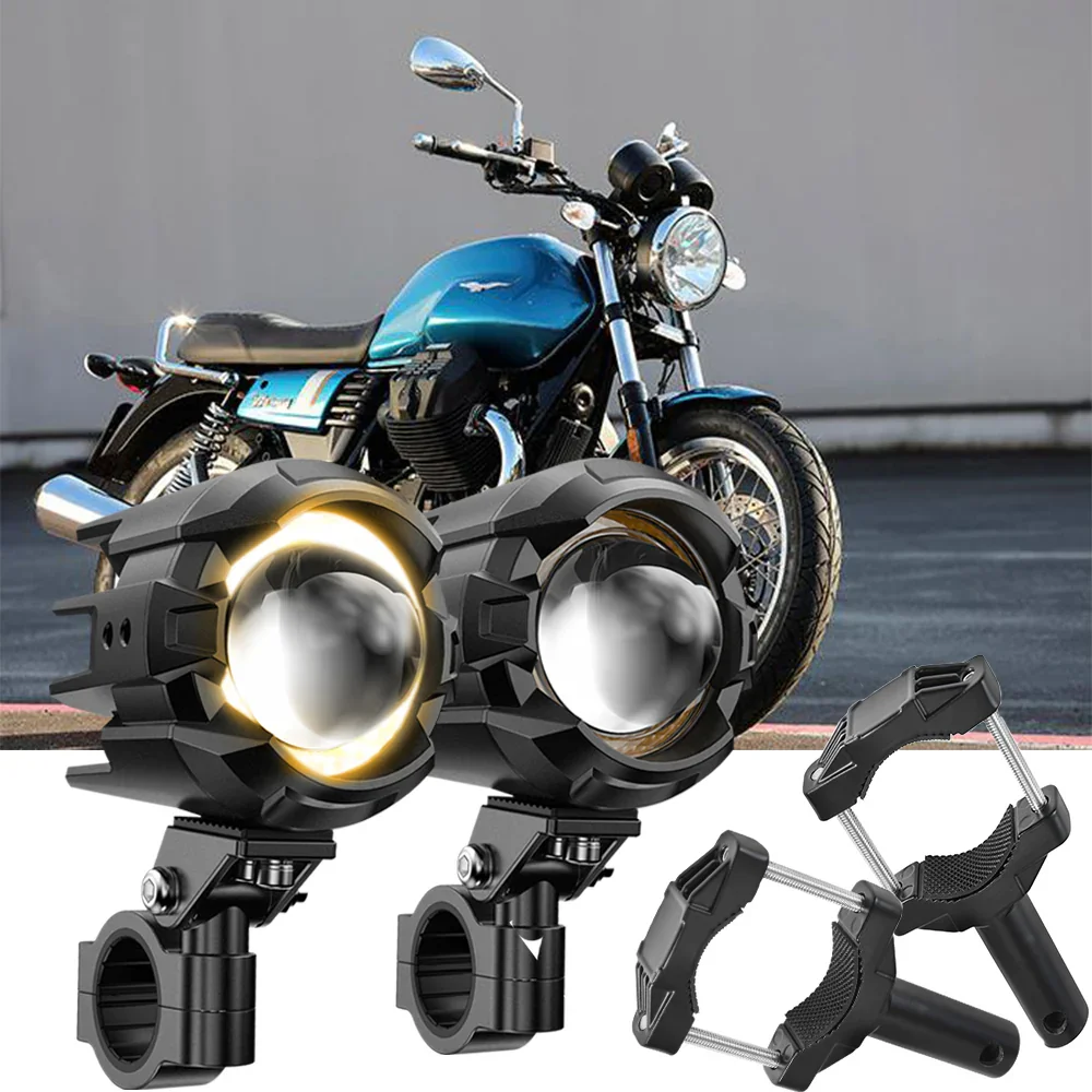 2017 Moto Guzzi V7 III Motorcycle LED Spotlight Light 3+5 Light Modes - Image 8
