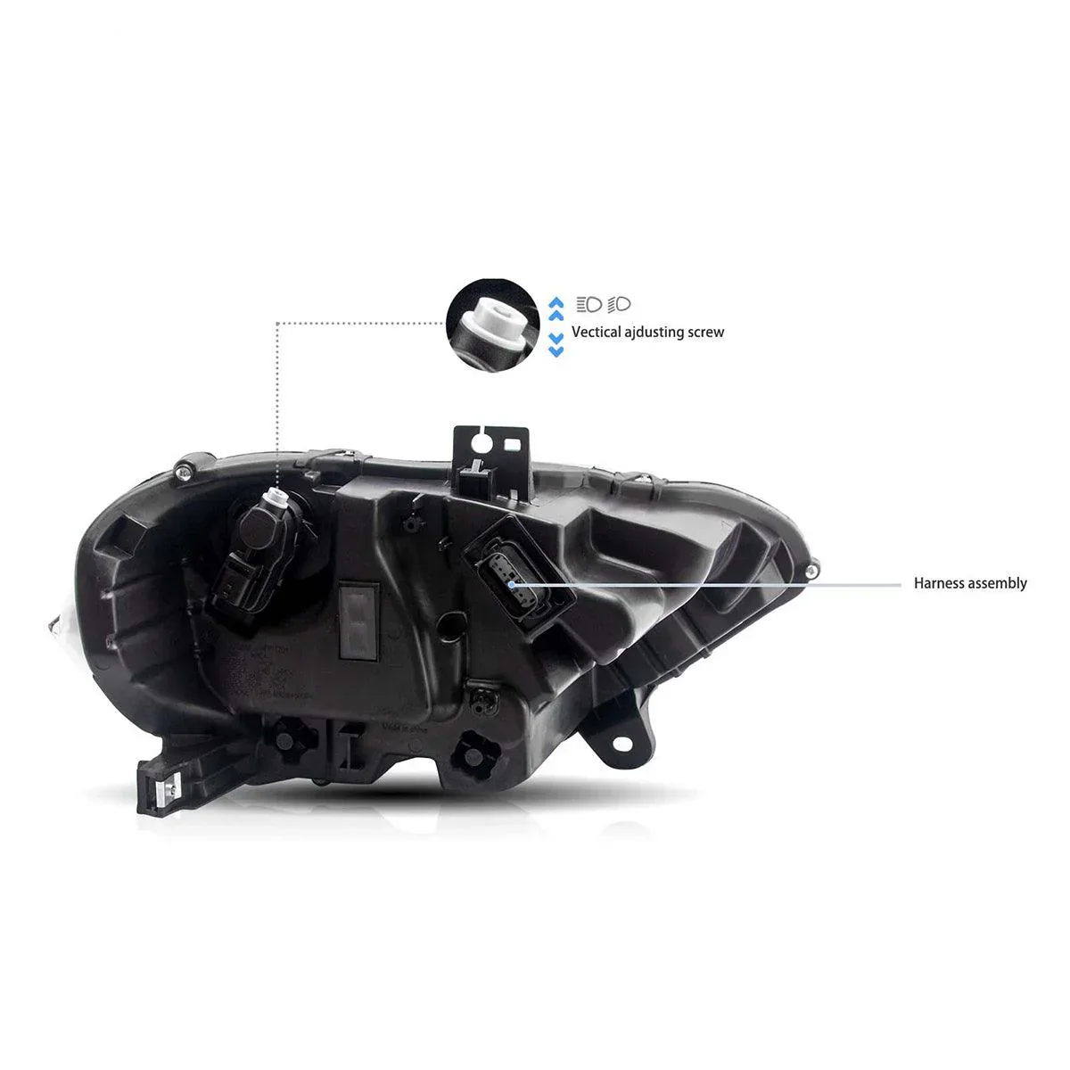 LED Headlight Assembly RGB Dual Beam Projector For 2018-up Ford Mustang 6th Gen Black - Image 5