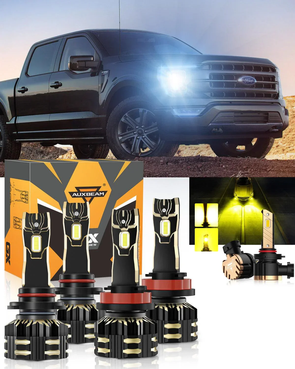 For 2021 Ford F-150 9005 H11 LED Headlight Bulbs Bundle - Image 11