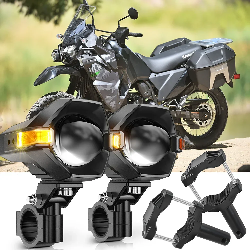 2023 Kawasaki KLR 650 Motorcycle LED Spotlight Light 3+5 Light Modes MT8 Series - Image 10