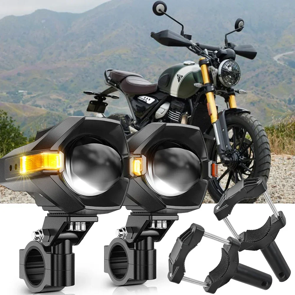2023 Triumph Scrambler 400x Motorcycle LED Spotlight Light 3+5 Light Modes MT8 Series - Image 10