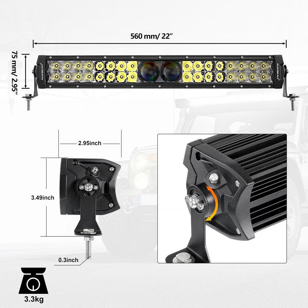 NEW VERSION 22 Inch 5D-PRO Series Combo Dual Row LED Light Bar with DT Wiring Harness Kit for Chevy Colorado - Image 15