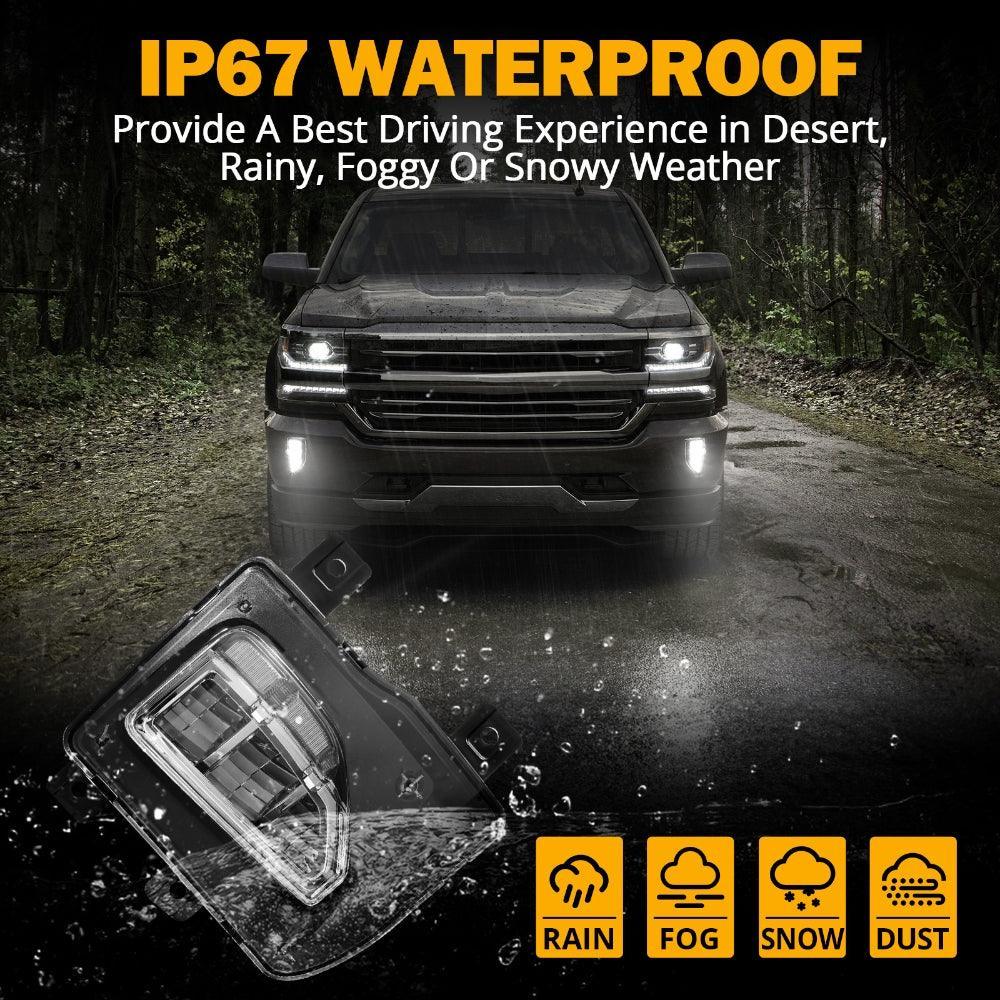 45W LED Fog Lights with DRL for 2016-2018 Chevy Silverado 1500 - Image 4