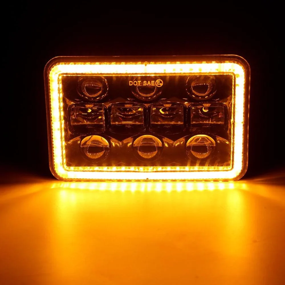 (2PCS/SET)  4x6 inch Sealed Beam LED Headlight with Hi/Low Beam DRL Turn Signal Light - Image 8