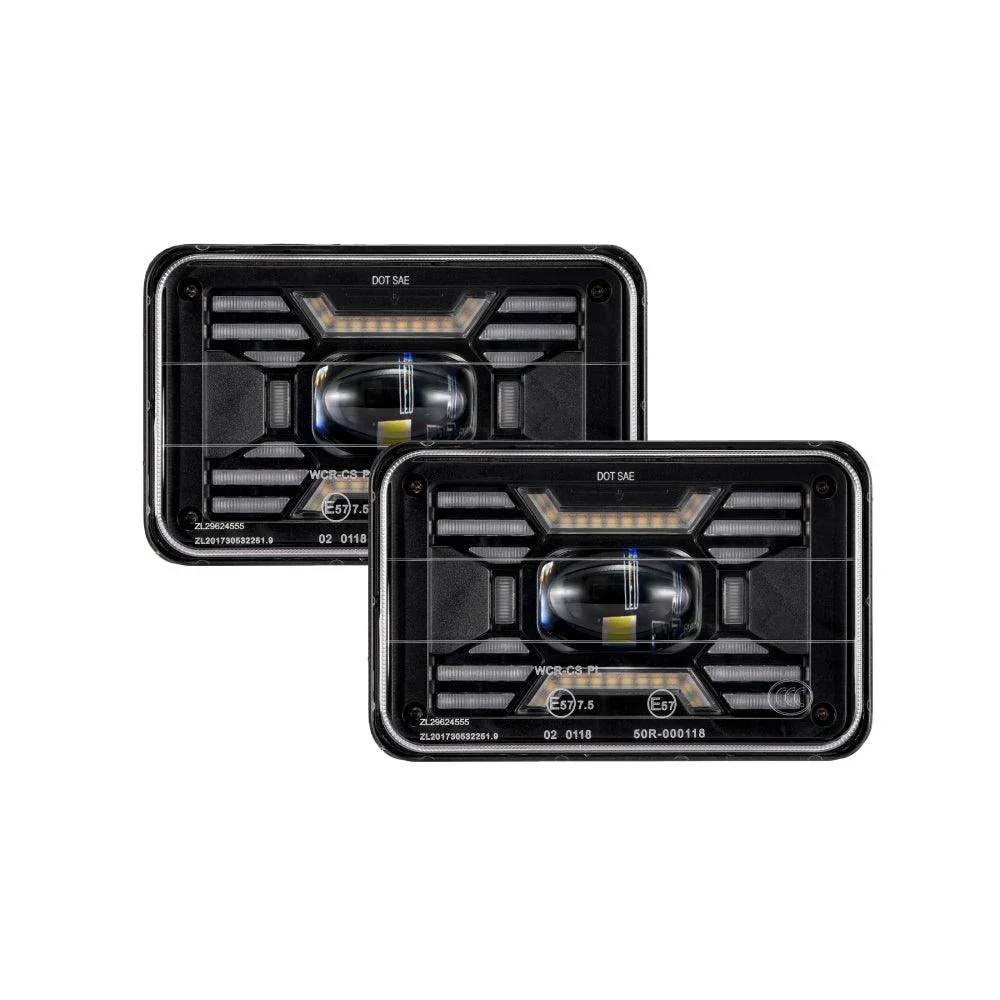 (2pcs/set) 4x6 Inch Sealed Beam LED Headlights with Hi-Lo Beam DRL Turn Signal Light - Image 11