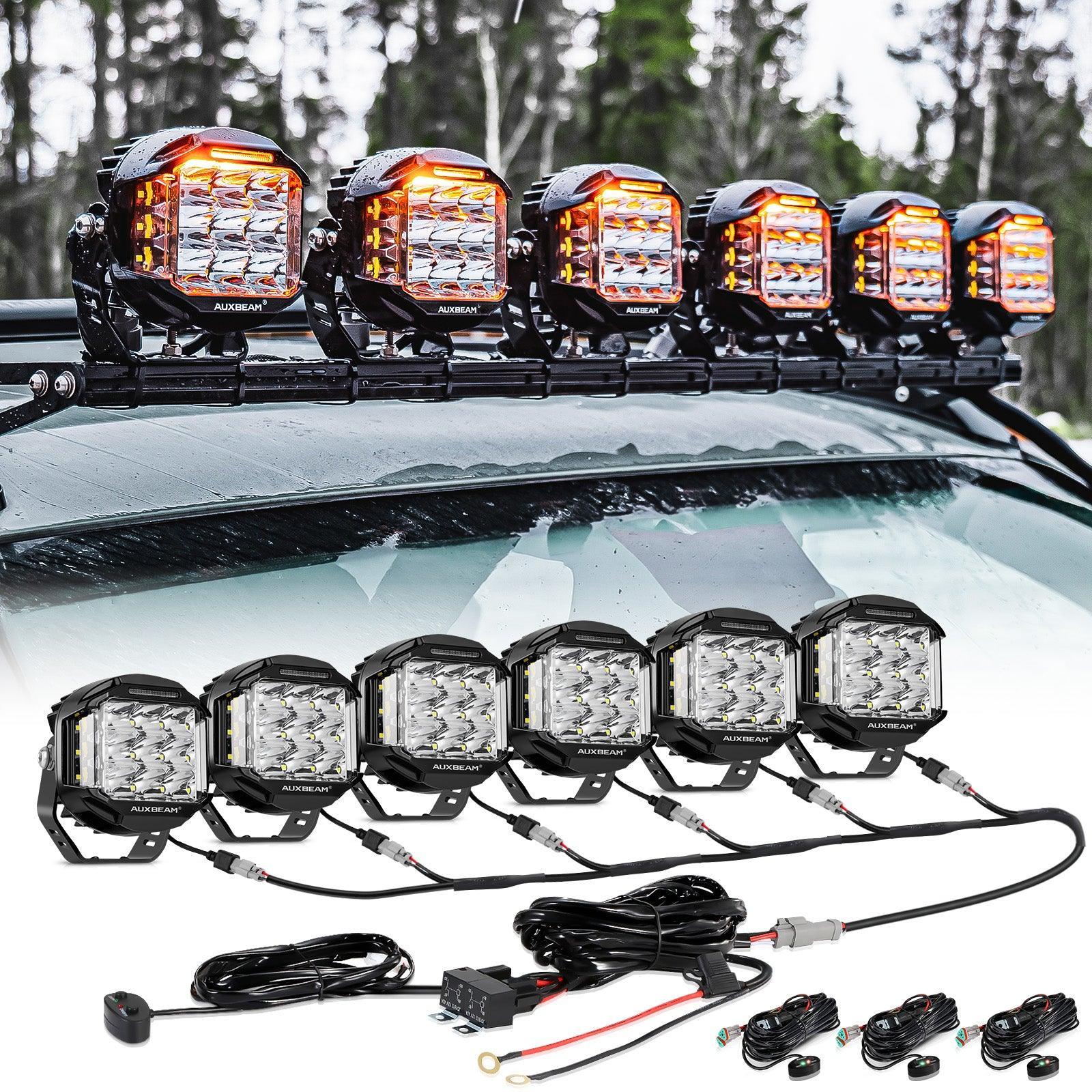 V-MAX Series | 5 Inch 168W 16440LM Spot Beam Side Shooter LED Round Pod Lights with Amber DRL - Image 16