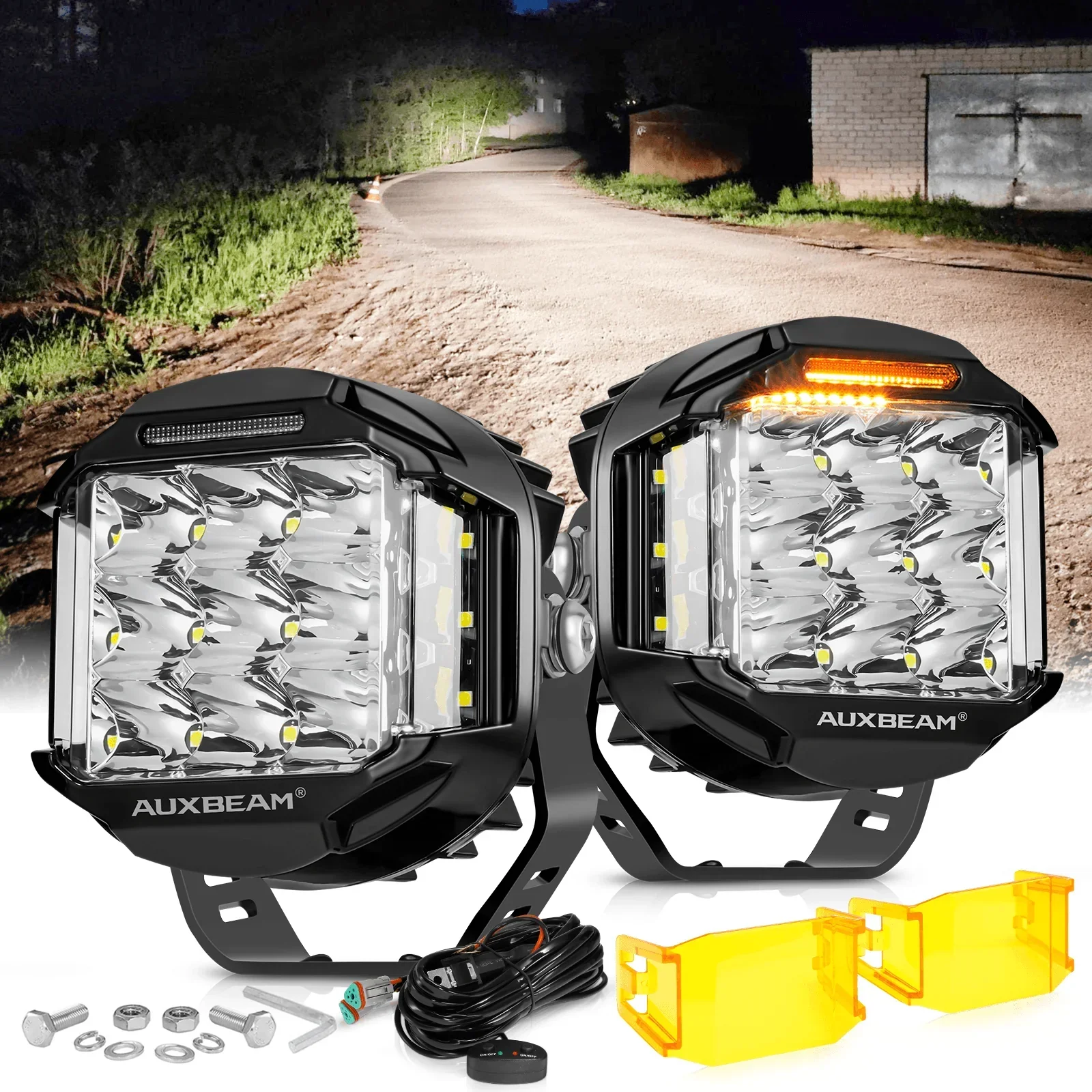 V-MAX Series | 5 Inch 168W 16440LM Spot Beam Side Shooter LED Round Pod Lights with Amber DRL - Image 17