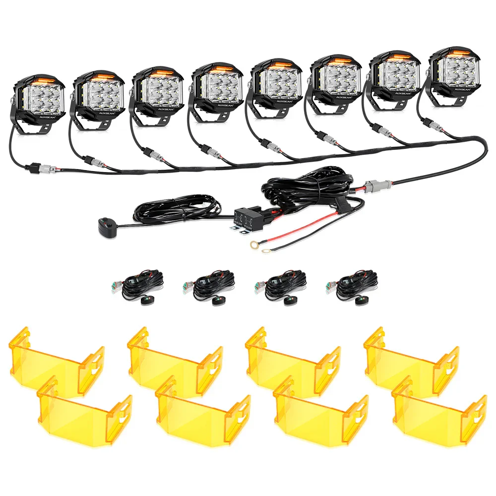 V-MAX Series | 5 Inch 168W 16440LM Spot Beam Side Shooter LED Round Pod Lights with Amber DRL - Image 22