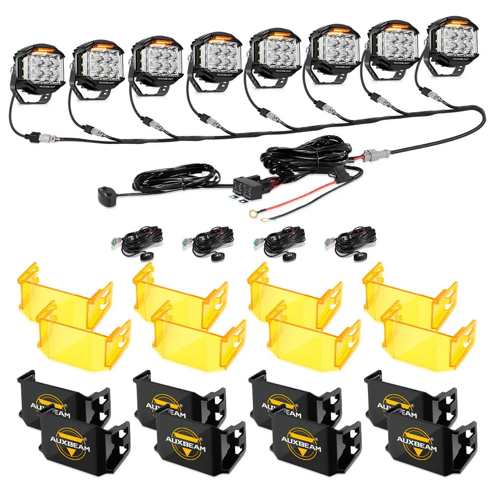 V-MAX Series | 5 Inch 168W 16440LM Spot Beam Side Shooter LED Round Pod Lights with Amber DRL - Image 23