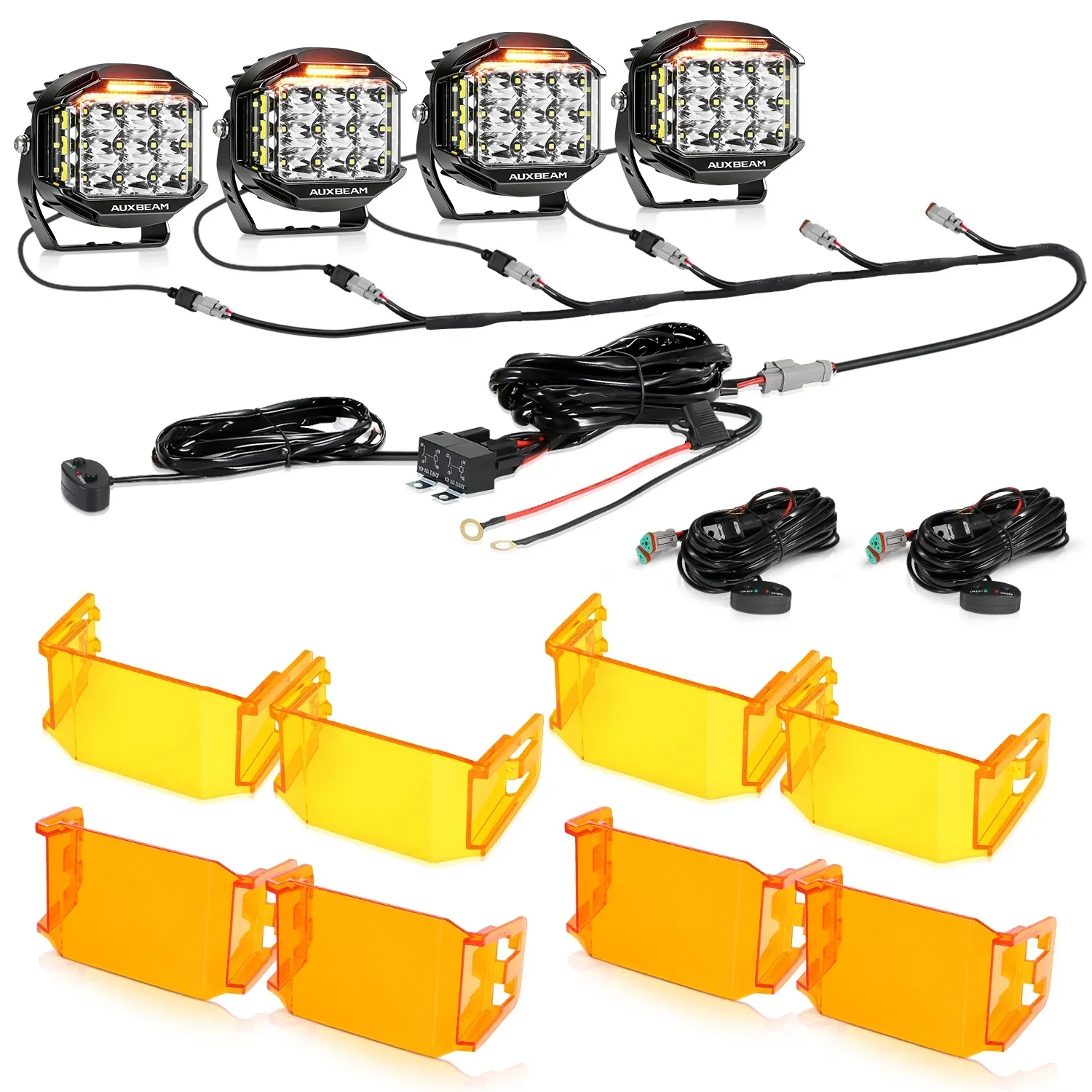 V-MAX Series | 5 Inch 168W 16440LM Spot Beam Side Shooter LED Round Pod Lights with Amber DRL - Image 25