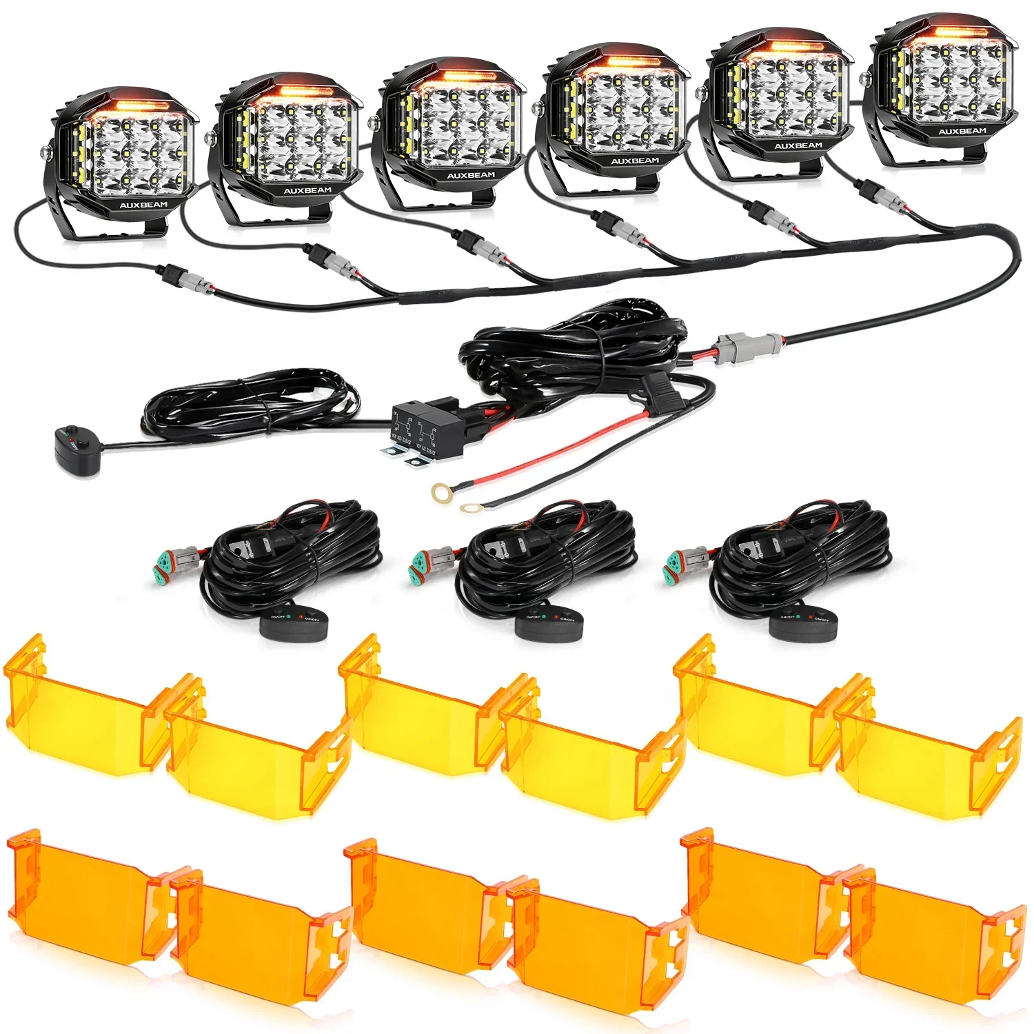 V-MAX Series | 5 Inch 168W 16440LM Spot Beam Side Shooter LED Round Pod Lights with Amber DRL - Image 26