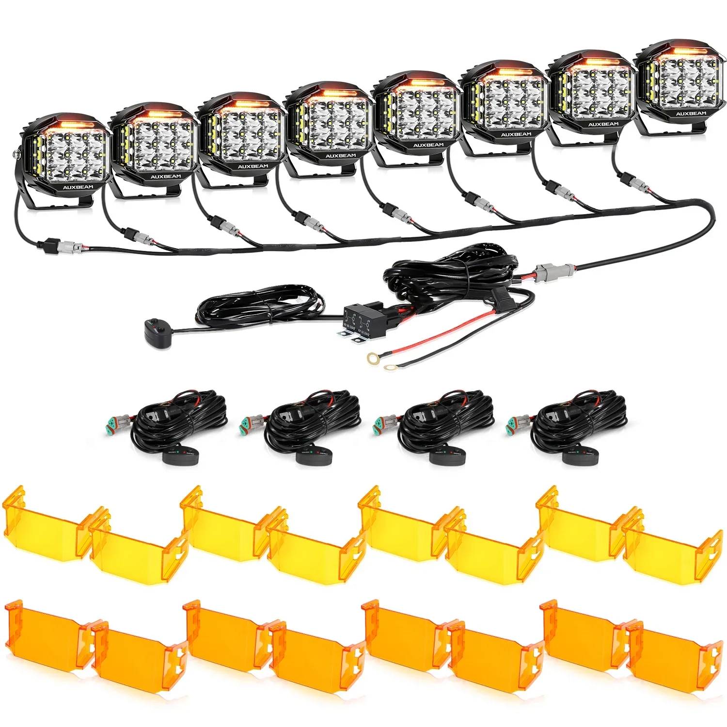 V-MAX Series | 5 Inch 168W 16440LM Spot Beam Side Shooter LED Round Pod Lights with Amber DRL - Image 27