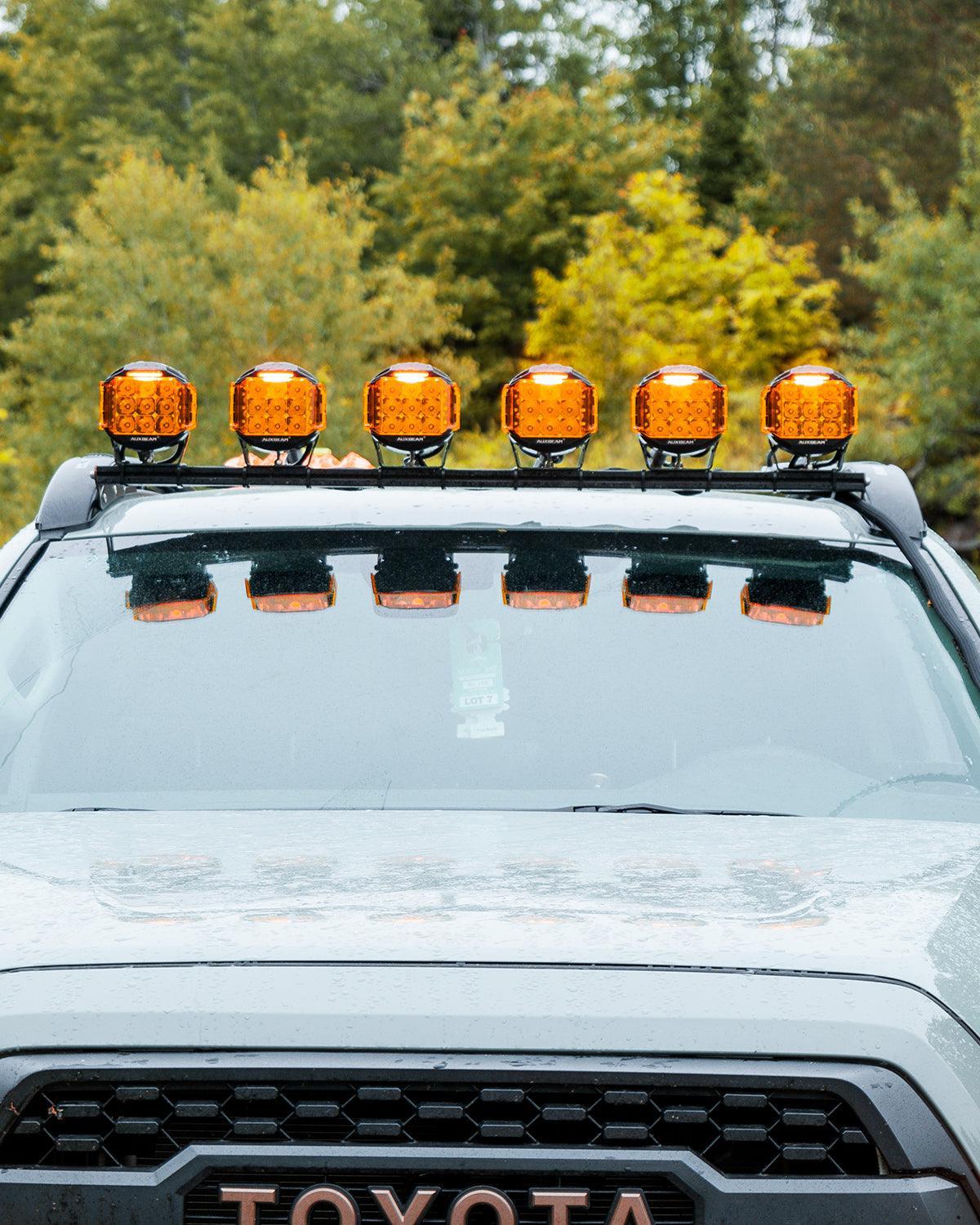V-MAX Series | 5 Inch 168W 16440LM Spot Beam Side Shooter LED Round Pod Lights with Amber DRL - Image 3