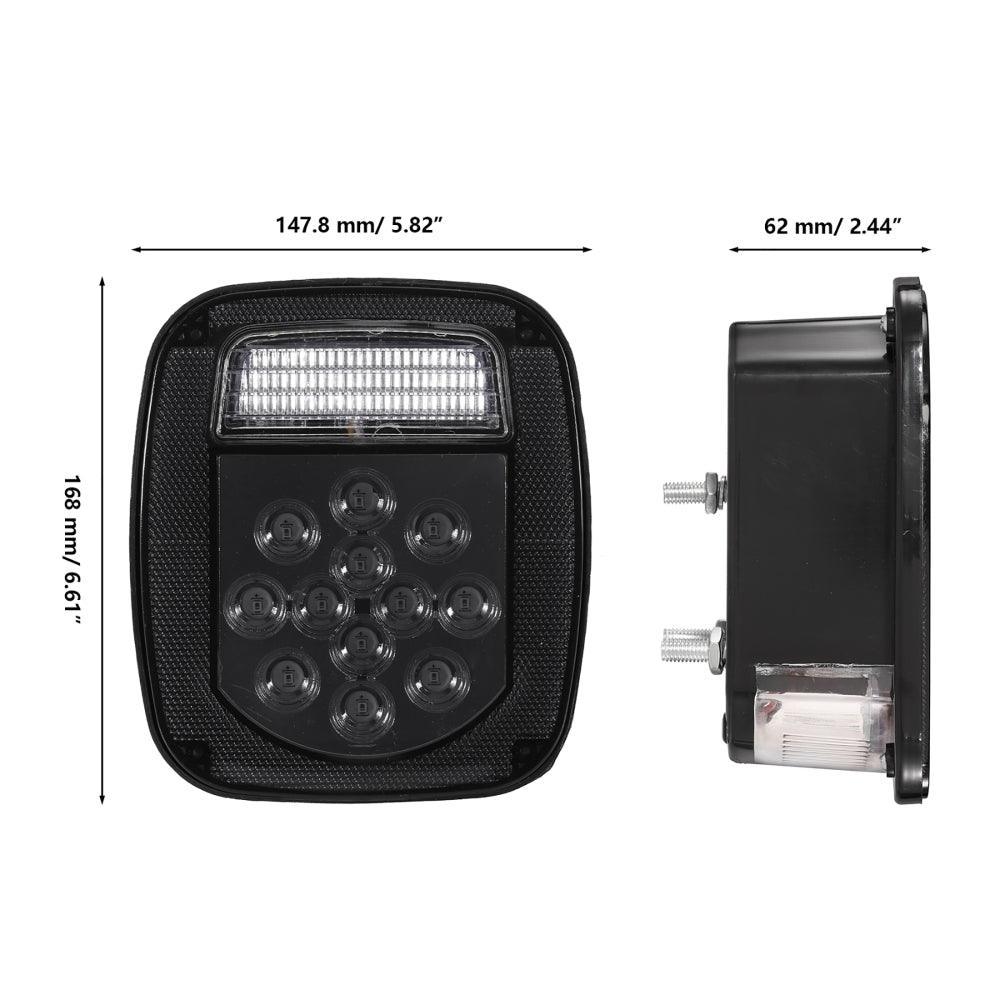 (2pcs/set) Universal Tail Lights 39LEDs Smoked Black for Wrangler YJ TJ CJ Truck Trailer Van Boat - Image 8
