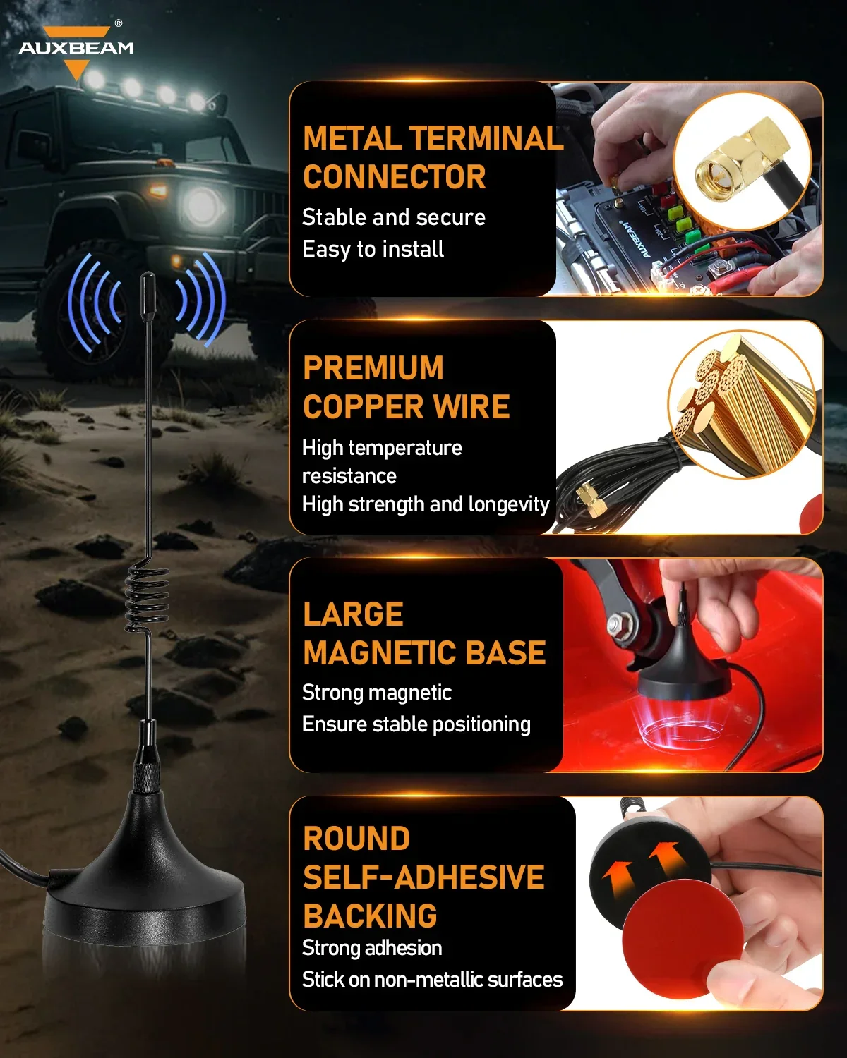 3.6m/12ft Antenna with Magnetic Base for Wireless Remote Control Switch Panel RC-800/AC-800/AC-1200/AS-400/AS-600/AS-800 - Image 4