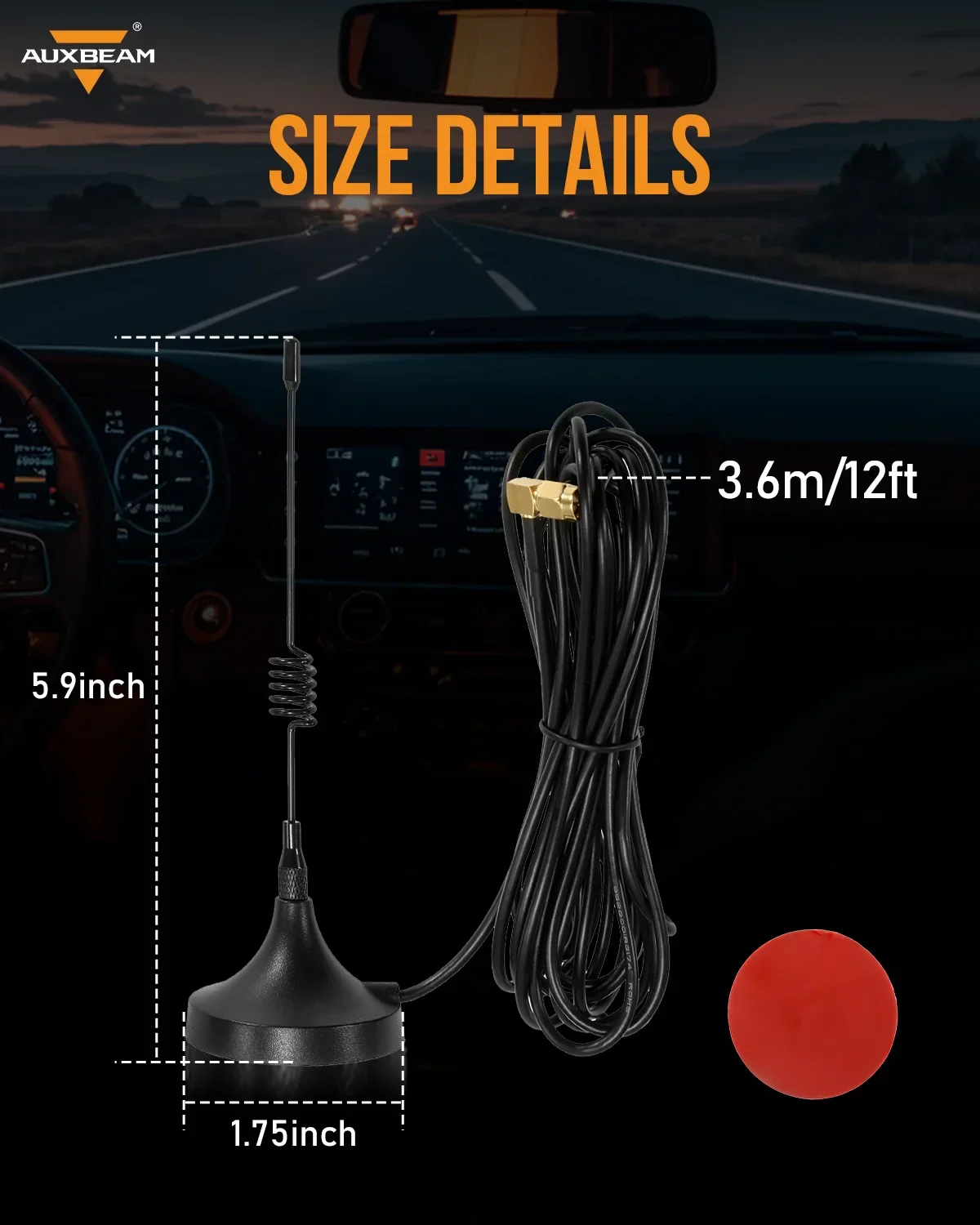 3.6m/12ft Antenna with Magnetic Base for Wireless Remote Control Switch Panel RC-800/AC-800/AC-1200/AS-400/AS-600/AS-800 - Image 5