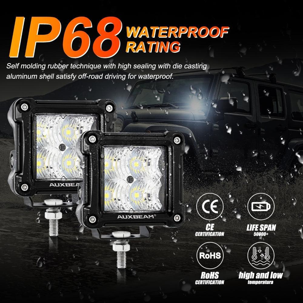 3 Inch 20W Flood LED Pods Light with Front Bumper Fog Light Mount Brackets For Ford Bronco 2021 2022 - Image 4