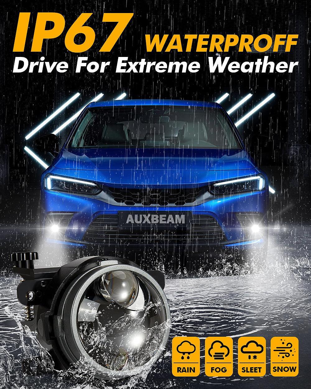 2014-2022 Toyota 4Runner Bi-LED Projector Lens Fog Light - 3 Inch 83W 6000K Hyperboloid Lens - Image 6
