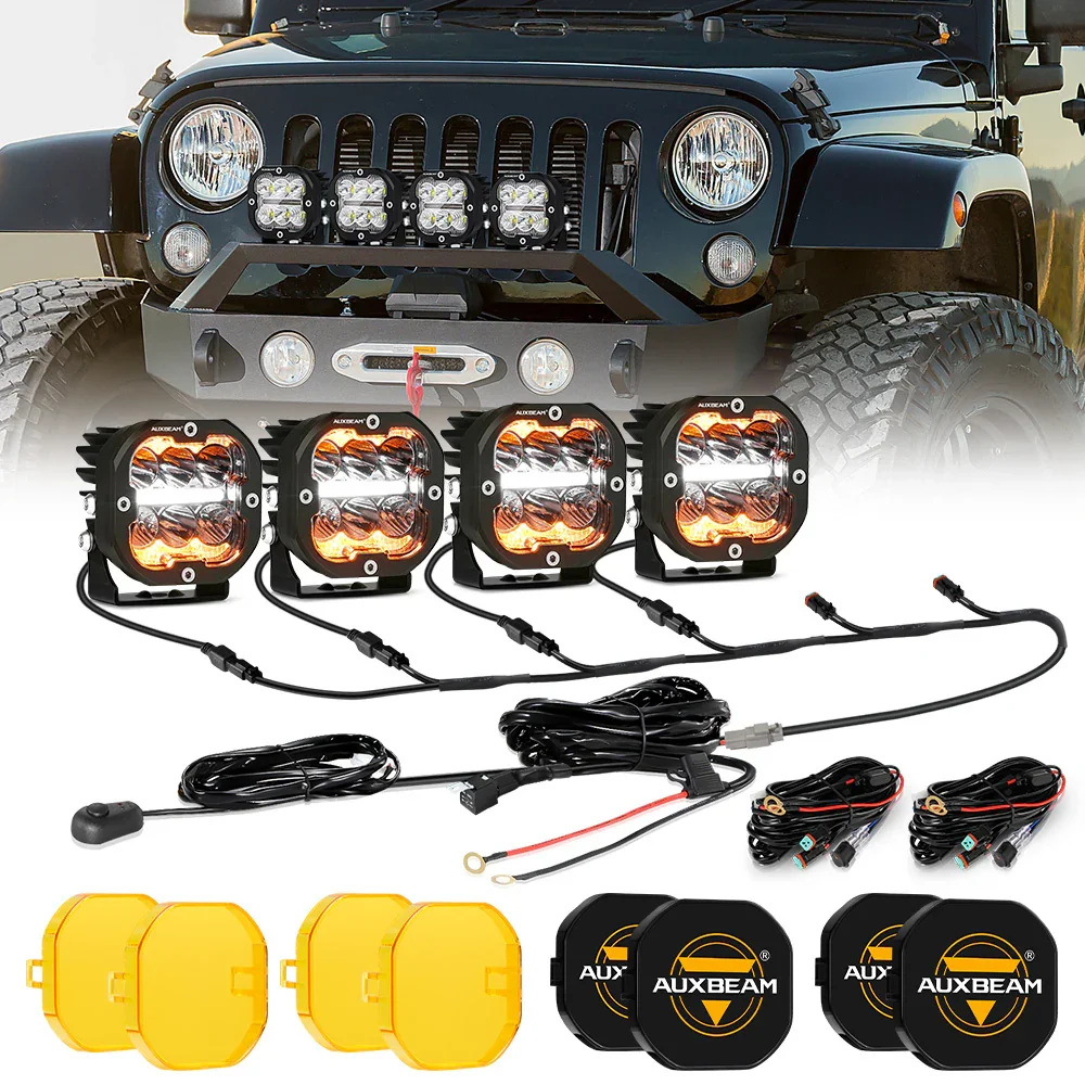 XP-ULTRA Series 3 Inch 84W LED Combo Pod Light Off Road Lights with White DRL&Amber Turn Signal Light - Image 11