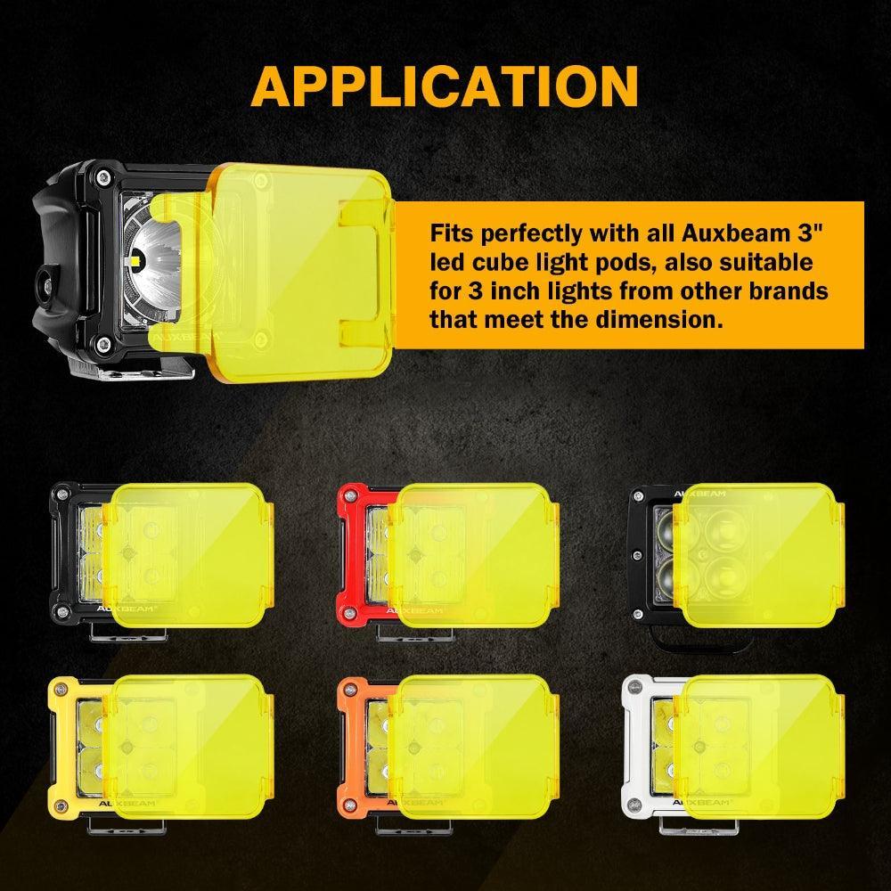 FA Series 4 Inch LED Pod Lights Amber Cover Light Shield Cover - Image 2