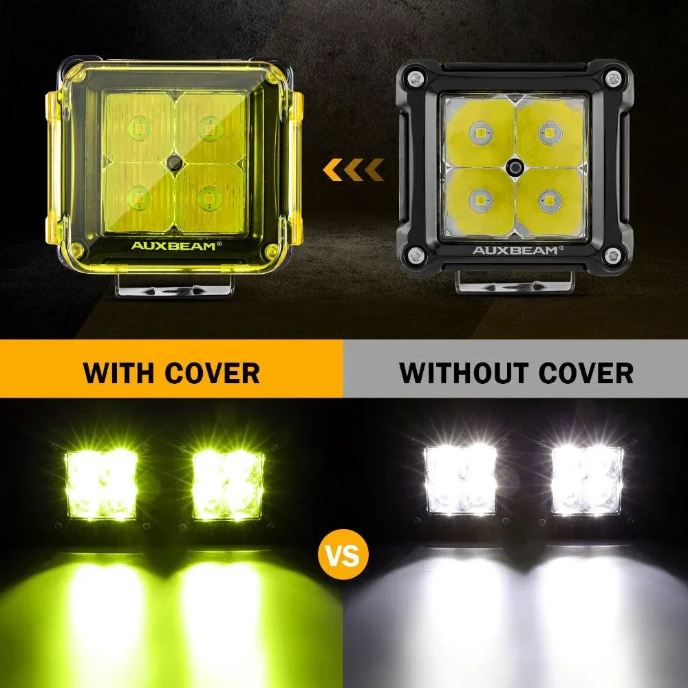 FA Series 4 Inch LED Pod Lights Amber Cover Light Shield Cover - Image 3