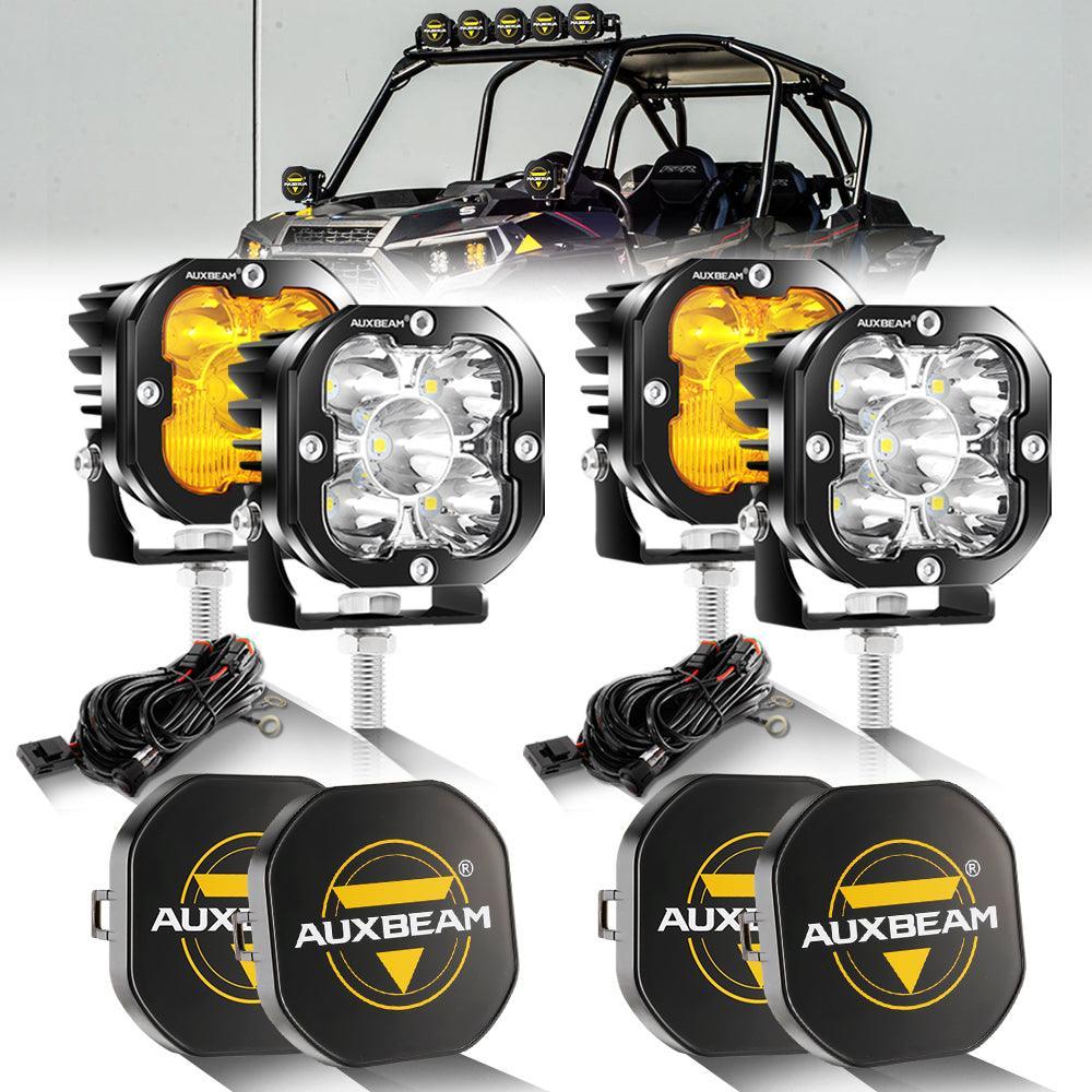 3 Inch 80W 9600LM LED Pods Lights White&Amber for ATV UTV SIDE BY SIDE 4X4 - Image 16